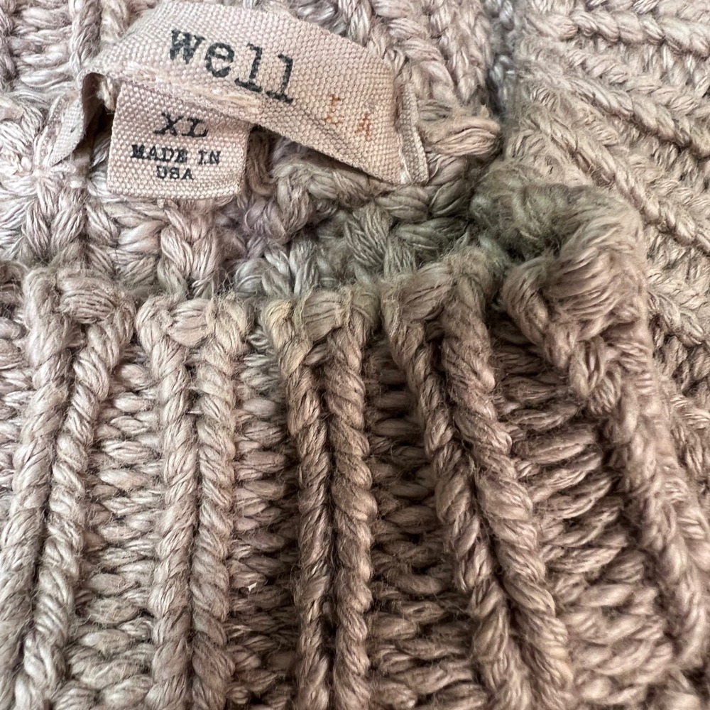 It Is Well USA Made Knit Sweater‎ Oversized Pullover Ribbed Casual Size XL Beige - Picture 4 of 11